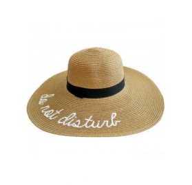Sun Hats Womens Embroidery Large Brim Floppy Foldable Summer Sun Hat Straw Beach Hat - Khaki - CN18DXXSYYA $29.74
