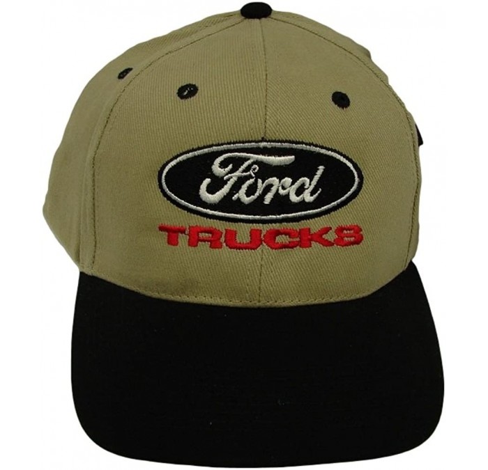 Baseball Caps Ford Trucks Mens Embroidered Hat - Khaki and Black - C611O37WR1D $26.32