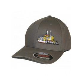 Baseball Caps Trucker Hat Big Rig Tractor Semi Flexfit Cap Truck Driver - Yellow - CO18KGLEXA3 $25.15