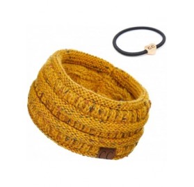 Headbands Stretch Ribbed Ear Warmer Head Band with Ponytail Holder (HW-21) (HW-817) (HW-826) - Ombre Mustard - C818AEMKUAD $1...