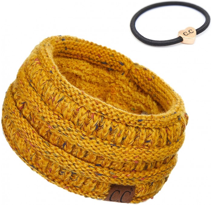 Headbands Stretch Ribbed Ear Warmer Head Band with Ponytail Holder (HW-21) (HW-817) (HW-826) - Ombre Mustard - C818AEMKUAD $2...