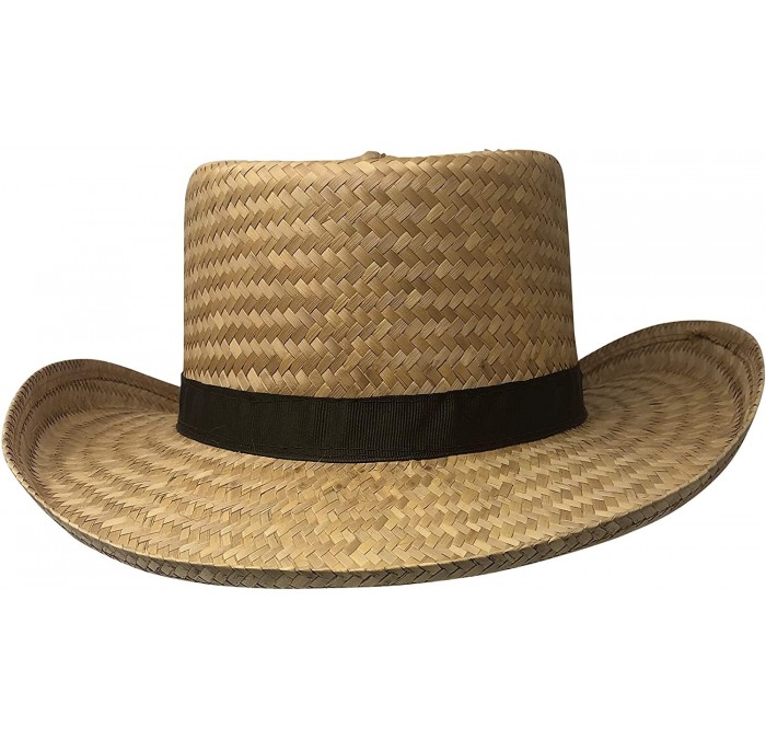 Sun Hats Cocoa Straw Gambler Hat - CU18UK2WQNA $50.92