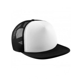 Baseball Caps Vintage Plain Snap-Back Trucker Cap - Black/White - CR11E5OBPDP $10.18