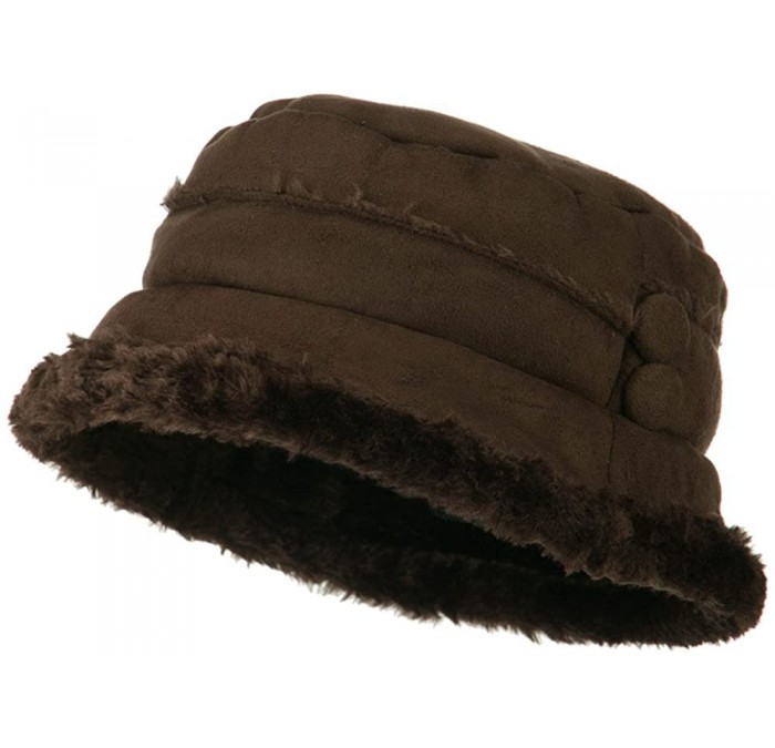 Bucket Hats Women's Faux Suede Bucket Hat - Brown - CG11ONZ1739 $67.60