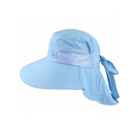 Sun Hats Women's UV Sun Protect Summer Beach Wide Large Big Brim Hat Visor Side Flower - Blue - C911LS2CKK9 $16.60