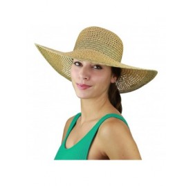 Sun Hats Women's Open Weaved Multicolored Band and Wide Brim Floppy Summer Sun Hat - Olive Mix - CY17YU5N9HM $12.15