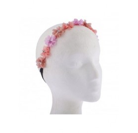 Headbands Black Faux Ivory Grey Crystal Stone Floral Elastic Headwrap Headband - Shades of Pink - CR187GE6SRT $9.38