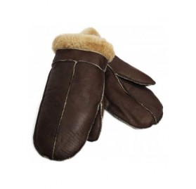 Skullies & Beanies Unisex Soft Thick 100% Sheepskin Leather Black Mittens Ideal for Winter - Ginger Fur - C618KS4GGGT $27.64