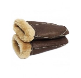 Skullies & Beanies Unisex Soft Thick 100% Sheepskin Leather Black Mittens Ideal for Winter - Ginger Fur - C618KS4GGGT $27.64