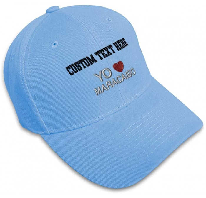Baseball Caps Custom Baseball Cap Yo Amo Maracaibo Spanish Embroidery Dad Hats for Men & Women - Light Blue - C718ANLL4RO $38.14
