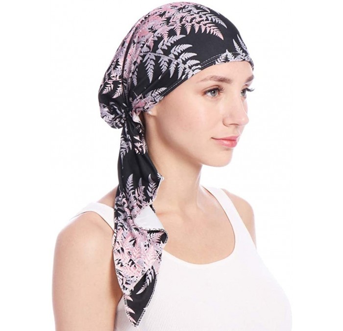 Skullies & Beanies Women Pre-Tied Head Scarves Floral Muslim Cap Turban Hat Bandana Headwrap - Style-9 - CJ18SUC5AMQ $24.98