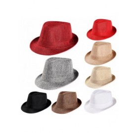 Sun Hats Womens Summer Wide Brim Straw Panama Roll up Hat Fedora Beach Sun Hat Foldable - White - C418E399KWI $6.54