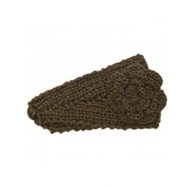 Headbands Winter Hand Knit Floral Headband - Brown - CB11LJ6354T $10.41