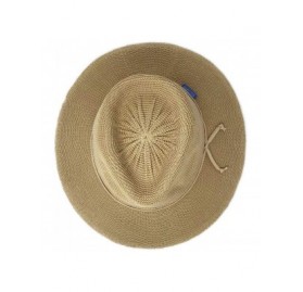 Sun Hats Women's Victoria Fedora Sun Hat - UPF 50+- Adjustable- Packable- Modern Style- Designed in Australia - Tan - CZ12O6I...