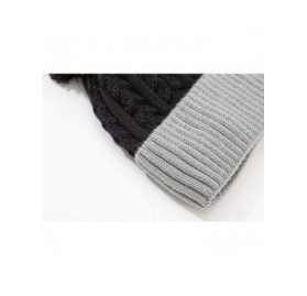 Skullies & Beanies Unisex Cozy Knit Beanie with Fuzzy Pom and Soft Stretch Scarf Set - Thin Mellow Pattern - CD18Y0E4HX7 $11.57