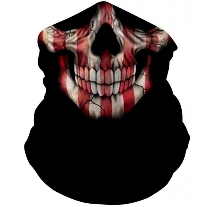 Balaclavas American Flag Skull Face Mask 3D Seamless Half Face Bandanas Balaclava - CN197QG8M08 $32.76