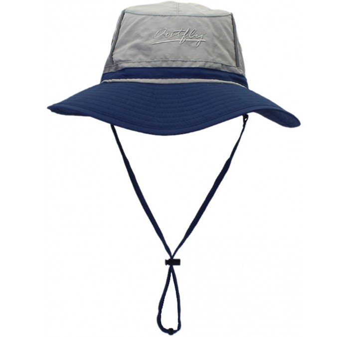 Sun Hats Outdoor Mesh Sun Hat Wide Brim Sun Protection Hat Fishing Hiking Hat - 2-colorblock Light Gray - C517YOKMZXI $29.25