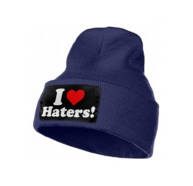Skullies & Beanies Women & Men I Love Haters Winter Warm Beanie Hats Stretch Skull Ski Knit Hat Cap - Navy - CA18MGCWZL0 $20.36