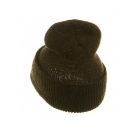 Skullies & Beanies Military Wool Cuff Beanie - Olive - CT113RD5UFT $25.37