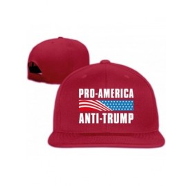 Baseball Caps Pro-America Anti-Trump Snapback Hats Adjustable Casual Flat Bill Baseball Cap Womens - Dark Red - C6196XR78D6 $...