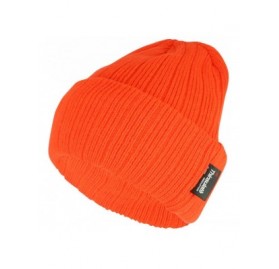 Skullies & Beanies High Visibility Neon Colored 3M Thinsulate Long Cuff Winter Beanie - Safety Orange - CV188X4CTSN $9.14