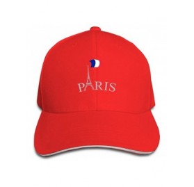 Baseball Caps Paris France Flag Baseball Cap Unisex Sports Adjustable Dad Ball Hat - Red - CG196SXOQQM $13.31