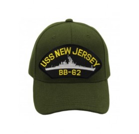 Baseball Caps USS New Jersey BB-62 Hat/Ballcap Adjustable"One Size Fits Most" - Olive Green - CF18W4HEETA $18.07