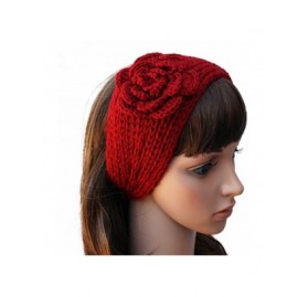 Skullies & Beanies Women's Fashion Crochet Flowers Headband Knitted Hat Cap Headwrap Bands - Khaki - C5187IME06S $8.28