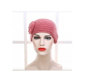 Skullies & Beanies Women's Fashion Crochet Flowers Headband Knitted Hat Cap Headwrap Bands - Khaki - C5187IME06S $8.28