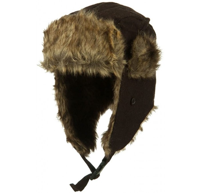 Bomber Hats Winter Fur Trooper Hat - Brown - C911P5I9EJR $11.41