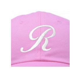Baseball Caps Initial Hat Letter R Womens Baseball Cap Monogram Cursive Embroider - Light Pink - C318U26Z44R $11.88