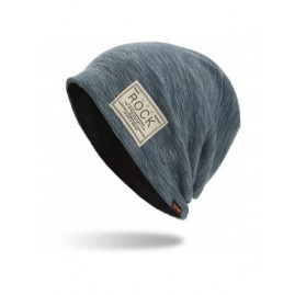 Skullies & Beanies Cotton Beanies for Women Striped Warm Winter Beanie Headwraps Slouchy Hat Sport (Blue) - CT18I3CZ88T $7.52