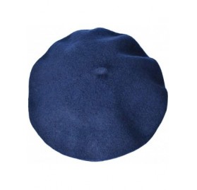 Berets Girls&Boys French Style Wool Beret Kids Hat - Navy Blue - C518E7NK96K $20.68