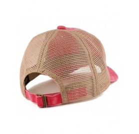 Baseball Caps MeToo Movement Hot Pink Embroidered Frayed Bill Trucker Mesh Cap - Red - CM188EXAGHY $19.63