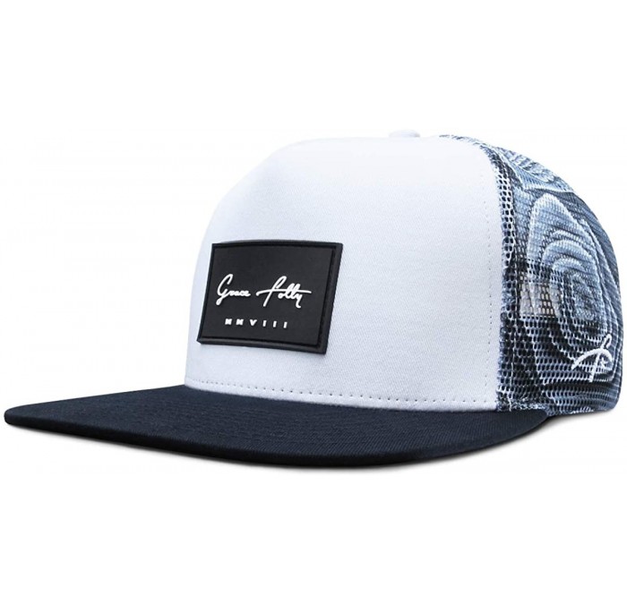 Baseball Caps Trucker Hat for Men & Women. Snapback Mesh Caps - Rose- Gray - CW18KX0Y7EL $26.22