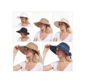 Sun Hats Elegant Wide Brim Floppy Sun Hat- Beach Hat for Women- Brown- One Size - CY194OTWRY5 $16.85