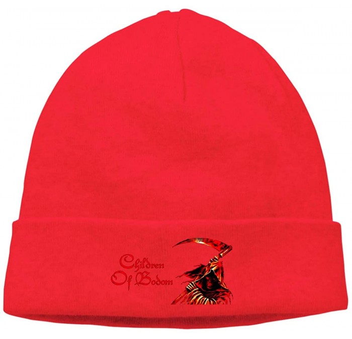 Skullies & Beanies Mens & Womens Children Of Bodom Logo Skull Beanie Hats Winter Knitted Caps Soft Warm Ski Hat Black - Red -...