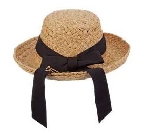 Sun Hats Women's Raffia Hat with Herringbone Bow - Natural - C9117XQ8BP7 $49.16