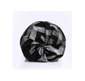 Skullies & Beanies Floral Lace Beanie Hat Chemo Cap Stretch Slouchy Turban Headwear - Black Plaid - CZ19642Z070 $10.10