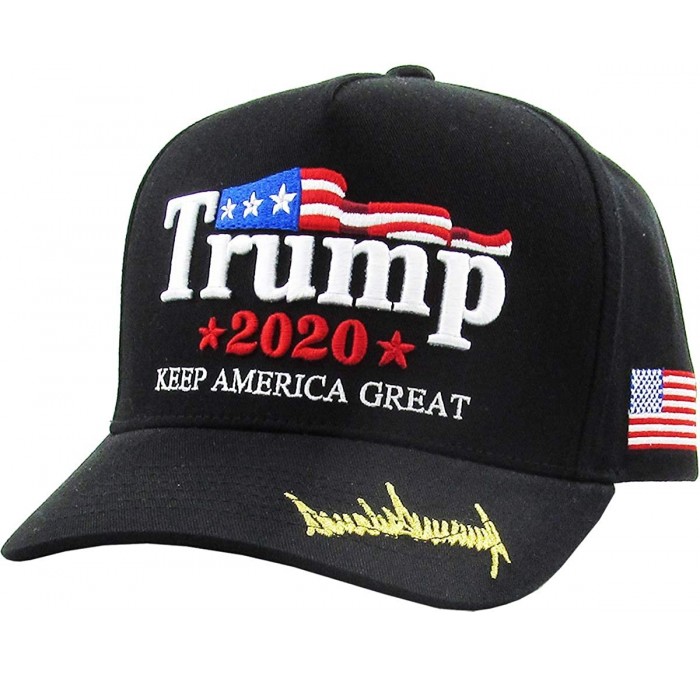 Baseball Caps Make America Great Again Our President Donald Trump Slogan with USA Flag Cap Adjustable Baseball Hat Red - CX18...