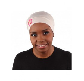 Skullies & Beanies Chemo Beanie Sleep Cap with Pink and Gold Flower - Beige - CI18E0SKRY3 $14.41