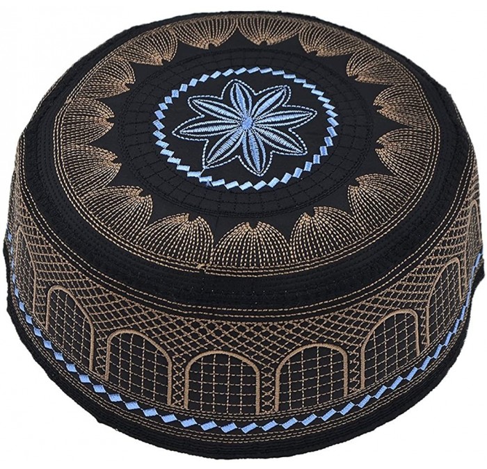 Skullies & Beanies Islamic Muslim Hat Skull Cap Kufi Hat Turkish Skull Cap Prayer Namaz Beanie Embroidery Hat for Men - CD18E...