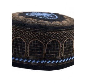 Skullies & Beanies Islamic Muslim Hat Skull Cap Kufi Hat Turkish Skull Cap Prayer Namaz Beanie Embroidery Hat for Men - CD18E...
