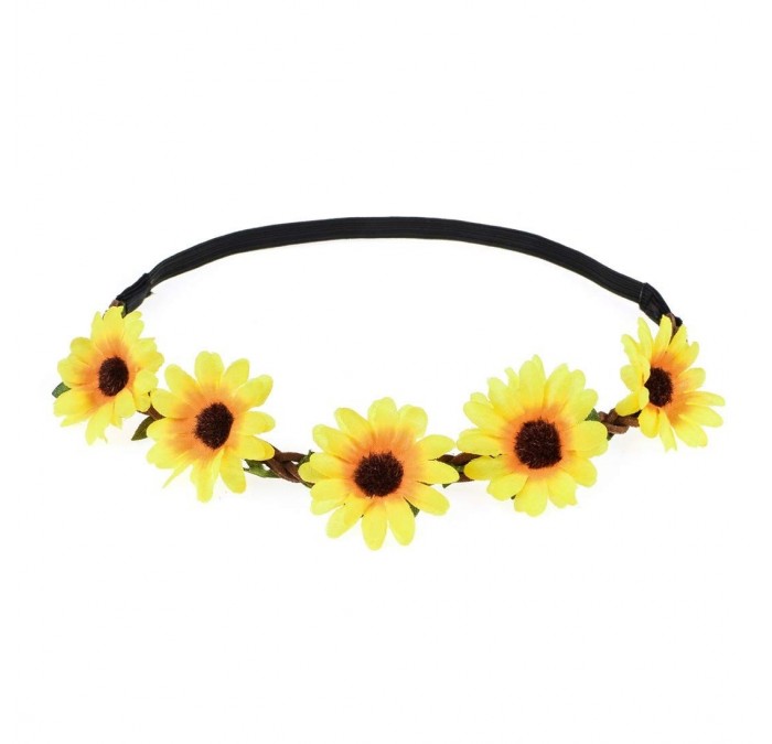 Headbands Sunflower Crown Bridal Headpiece Festivals Headband (Yellow-A) - Yellow-a - C718M0DSNG5 $16.53