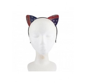 Headbands Black July 4th Cat Ears Faux Rhinestones Girls Fashion Headbands - CG18GNE0XY4 $8.55