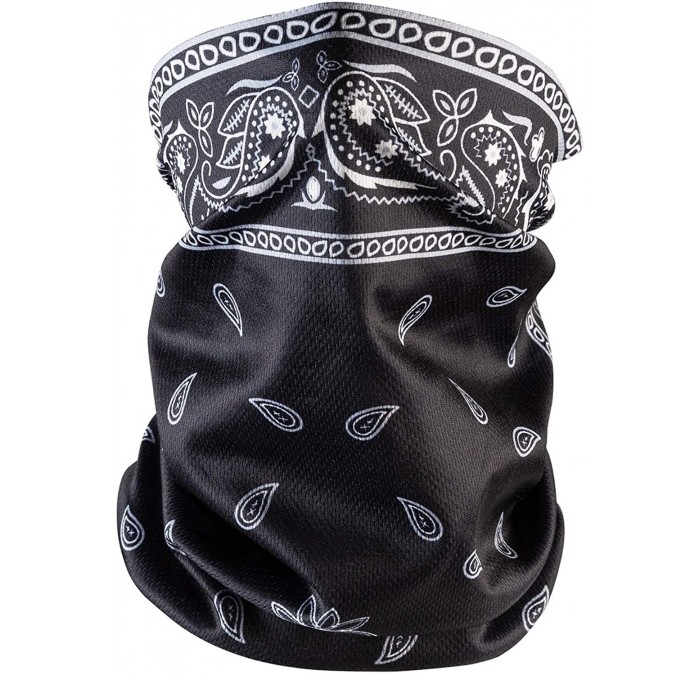 Balaclavas Face Bandanas Neck Gaiters for Men Women Dust Scarf Balaclava Headbands - Black Paisley - CM197ANNCMT $21.90