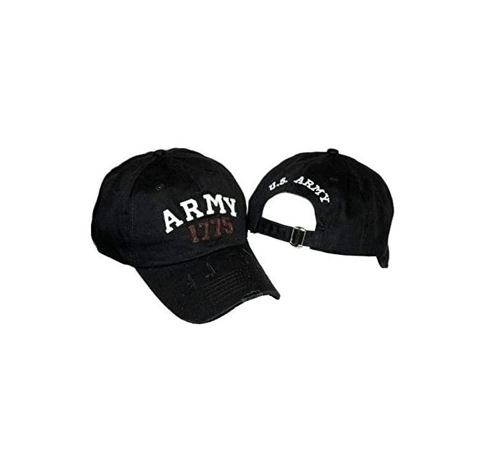 Baseball Caps U.S. Army 1775 Embroidered Black Baseball Hat Cap 3D Licensed Cover - C318N80IE33 $14.15