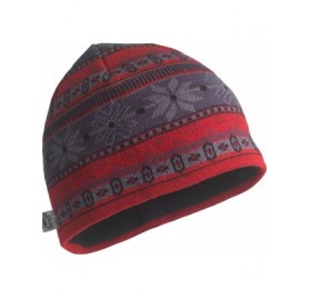 Skullies & Beanies Merino Wool Nordic Style Fleece Lined Knit Beanie - Lars Red - CE11K5PQ8RV $26.57