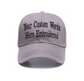 Baseball Caps Custom Embroidered Baseball Hat Personalized Adjustable Cowboy Cap Add Your Text - Gray - CZ18H483WLE $33.93