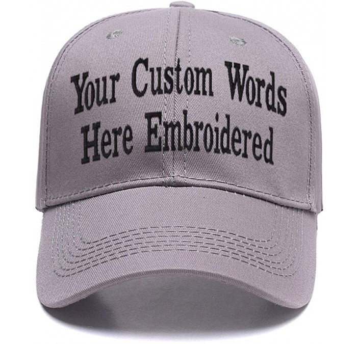 Baseball Caps Custom Embroidered Baseball Hat Personalized Adjustable Cowboy Cap Add Your Text - Gray - CZ18H483WLE $21.15